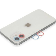 Pileli Store  iPhone 12 Renkli Kamera Lens Koruma Cam - Pembe-Mavi