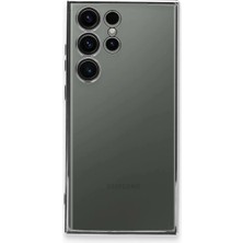 Pileli Store  Samsung Galaxy S23 Ultra Kılıf Razer Lensli Silikon - Gümüş