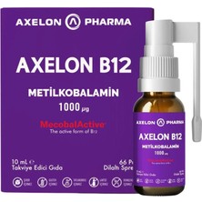 Axelon Pharma Axelon B12 Dilaltı Sprey Metilkobalamin Içeren 1000 Mcg 66PUF 10 ml