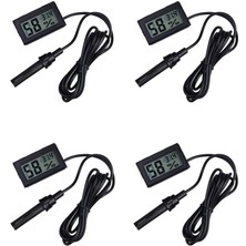 Pileli Store 4 Adet Dijital Ekran Sıcaklık ve Nem Ölçer - Termometre Higrometre Kuluçka