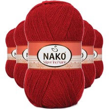 Pileli Store 5 Adet Süper Inci El Örgü Ipi 100 gr Koyu Kırmızı 1175