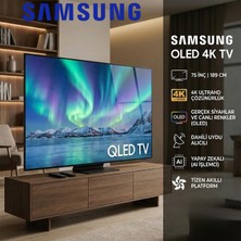 Samsung Qe 65Q7F5 75" 189 cm 4K UHD Smart QLED Tv (Uydu Alıcılı), Yapayzeka Işlemcili,  Akıllı Cihaz Kontrolü
