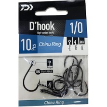Daiwa D'hook Chinu Ring No:1/0 Black Nikel Olta Iğnesi 10 Adet