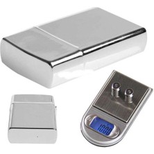 Pileli Store Diamond Zippo Çakmak Şeklinde Kutulu Mini Cep Hassas Dijital Terazi (200GR-0.01)