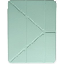 Pileli Store  iPad Pro 12.9 (2021) Kılıf Kalemlikli Mars Tablet Kılıfı - Açık Yeşil