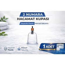 Epilons 2 Numara Hacamat Kupası 1 Adet Vakumlu Kupa Bardak Dayanıklı Plastik Manuel Hacamat Kabı