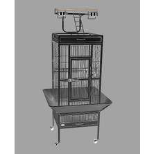 Matrixzn Dayang Papağan Kafes Ayakli 45.7X45.7X156CM Siyah
