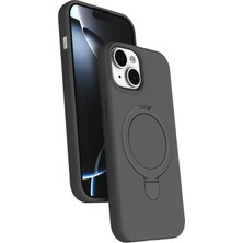 Pileli Store  Apple iPhone 15 Plus Regal Magsafe Standlı Kapak - Titan Gri