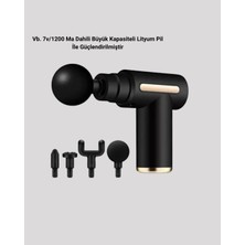 Pileli Store Şarjlı Kas Masaj Aleti 6 Kademe 4 Başlık Derin Doku Ems Titreşim Sporcu Masaj Tabancası