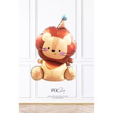 Pekshop Parti Şapkalı Aslan Folyo Balon