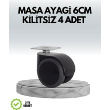 Pileli Store Halı ve Beton Uyumlu Kilitsiz Mobilya Tekerleği 4’lü