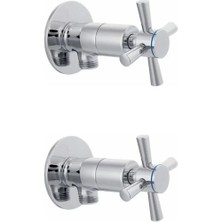 Pileli Store 2 Li Artı Aç Kapa 4 Kollu Krom Çevirveli Taharet Musluğu