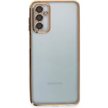Pileli Store  Samsung Galaxy M23 Kılıf Razer Lensli Silikon - Gold