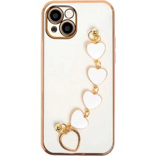 Pileli Store Ally iPhone 13 Mini 5.4inç Kılıf Kalp Bileklik Tutuculu Lüx Silikon Askılı KILIF-(5775)