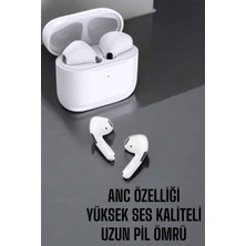 Pileli Store Beyaz Yeni Nesil Pro Bluetooth Kulaklık Yüksek Ses Kaliteli Anc Özelliği