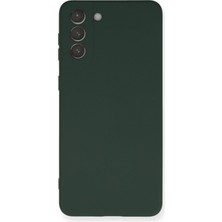 Pileli Store  Samsung Galaxy S21 Plus Kılıf Nano Içi Kadife Silikon - Koyu Yeşil