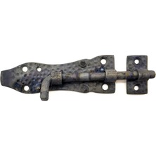 Pileli Store Antika Tarz Dekoratif Pirinç Dövme Kapı Sürgüsü - 7,5cm, Oksit