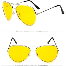 Pileli Store Unisex Gold Metal Çerçeveli Damla Gözlük (Kutulu)