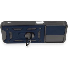 Pileli Store  Samsung Galaxy M14 5g Kılıf Pars Lens Yüzüklü Silikon - Lacivert