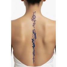 1 Ay Kalıcı 24 Saat Sonra Kararan Balık Desenli Sırt Model Geçici Dövme Tattoo