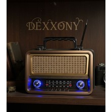 Dexxony Retro & Vintage Nostaljik Radyo - Bluetootlu Büyük Boy Salon Radyosu - Bluetooth Hoparlör
