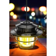 Pileli Store Taşınabilir Retro Fener Su Geçirmez Dış Mekan Güçlü LED Kamp Bahçe Feneri Dekor