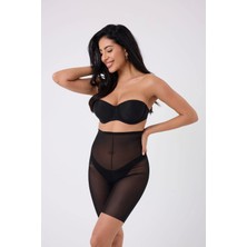 Pileli Store Freshness 0007 Lazer Kesim Tül Yüksek Bel Şort Korse
