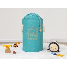 Pileli Store Baby Kullanımı Kolay Desenli Taşınabilir Torbalı Yuvarlak Sepet(Yeşil) 04270