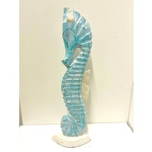 Barc Shop Ahşap Dekoratif Deniz Atı 60CM El Yapımı Otantik Obje