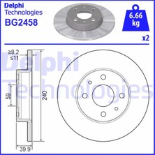 Delphi Matrixzn On Fren Diski Fiat Doblo 01 Albea Ym Punto 01 Brava-Bravo 06 1.3mtj 240X40X 4 Delik Havali