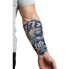 1 Ay Kalıcı 24 Saat Sonra Kararan Yarım Kol 777 Yazılı  Model Geçici Dövme Tattoo