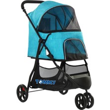 Matrixzn Tommy Evcil Hayvan Arabası Turkuaz 74.5*52.2*98CM Max 15KG