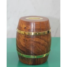 Pileli Store Pirinç Fıçı Kumbara 1786