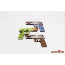 Muwody Toys Ahşap Renkli Lastik Atan Tabanca Oyuncak