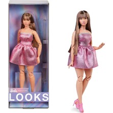 Barbie Look Doll, Koleksiyon No. 24 Kahverengi Saçlı ve Modern Y2K Modası, Açık Burunlu Topuklu Pırı