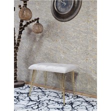 Sevinç Mobilya Metal Gold Tel Ayaklı 60 cm Puf Bench - Puf - Bench - Oturak - Mutfak Oturağı - Antre Oturağı