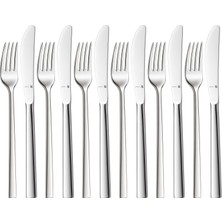 Wmf Sonic Tatlı Çatal Bıçak Takımı 6 Kişilik 12 Parçalı Başlangıç ​​çatal Bıçak Takımı, Kahvaltı Çatal Bıçak Takımı, Cromargan Protect Cilalı, Çizilmeye Dayanıklı, Bulaşık Makinesinde Yıkanabilir