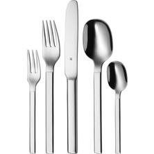 Wmf Tratto Paslanmaz Çelik Çatal Bıçak Takımı 6 Kişilik, Çatal Bıçak Takımı 30 Parça Monoblok Bıçaklar, Cromargan Paslanmaz Çelik Cilalı, Parlak, Bulaşık Makinesinde Yıkanabilir