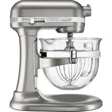 KitchenAid Mutfakaid KSM6521XSR Profesyonel 6500 Design Series Sugar Pearl Bowl-Lift Stand Mixer ile 6 Quart Glass Bowl