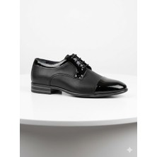 Cengiz Birbilen Fermend 821 Siyah Rugan Bağcıklı Hakiki Deri Klasik Erkek Ayakkabı