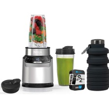 Ninja BN401 Auto-Iq, 1100W Motor (2) 24OZ Cups (Yenilendi) Deco Essentials Collapsable Water Şişe ve 2 Yr Cps Geliştirilmiş Koruma Paketi