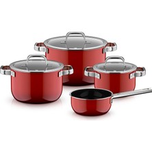 Wmf Fusiontec Mineral Pro, 4 Parçalı Tencere Seti, Dayanıklı, Çizilmeye Karşı Dayanıklı Malzeme, Indüksiyonlu Tencere Seti, Her Türlü Sobaya Uygun, Almanya'da Üretilmiştir, Passion Red, 0519585290