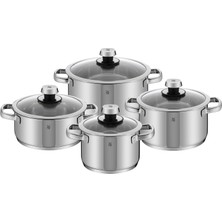 Wmf Livo Tencere Seti Indüksiyon 4 Parça, Cam Kapaklı Tencere Seti, Cromargan Cilalı Paslanmaz Çelik, Indüksiyon Tencere Seti Kaplamasız