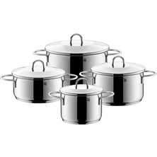 Wmf Albaro Tencere Seti Indüksiyon 4 Parça, Metal Kapaklı Tencere Seti, Cromargan Cilalı Paslanmaz Çelik, Indüksiyon Tencere Seti Kaplamasız