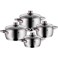 Wmf Kalitesi Bir Adet 4 Parçalı Indüksiyon Tencere Seti, Cam Kapaklı Tencere Seti, Cilalı Cromargan Paslanmaz Çelik, Kaplamasız Indüksiyon Tencere Seti, Buhar Delikli