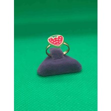 Sarıyer Silver Çilek Model Çelik Çocuk Yüzük Sarı Renkli Mineli Işleme Ayarlanabilir Ölçü Çocuk Çelik Yüzük