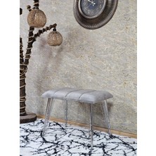 Sevinç Mobilya Metal Krom Tel Ayaklı 60 cm Puf Bench - Puf - Bench - Oturak - Mutfak Oturağı - Antre Oturağı