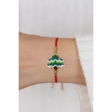 Kübüşün Atölyesi KA-012 Miyuki Bileklik - Yeni Yıl Serisi - Çam Ağacı Büyük