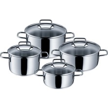 Wmf Astoria Tencere Seti Indüksiyon 4 Parça, Cam Kapaklı Tencere Seti, Cromargan Cilalı Paslanmaz Çelik, Indüksiyon Tencere Seti Kaplamasız