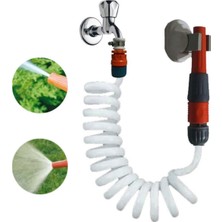 Plasyay Balkon Veranda Yıkama Lans Fonksiyonlu Hortum Seti 3.5 Metre Beyaz